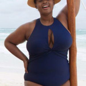 SwimSuits for All keyhole sapphire suit